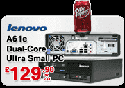Lenovo ThinkCentre A61e Ultra Small Desktop Athlon X2 Dual-Core 2.1GHz 3GB DVD-RW ATi Radeon X1200