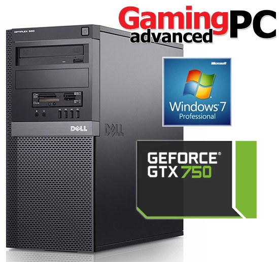 Gaming PC Dell 960 Core 2 Duo E8400 4GB GeForce GTX 750 Windows 7