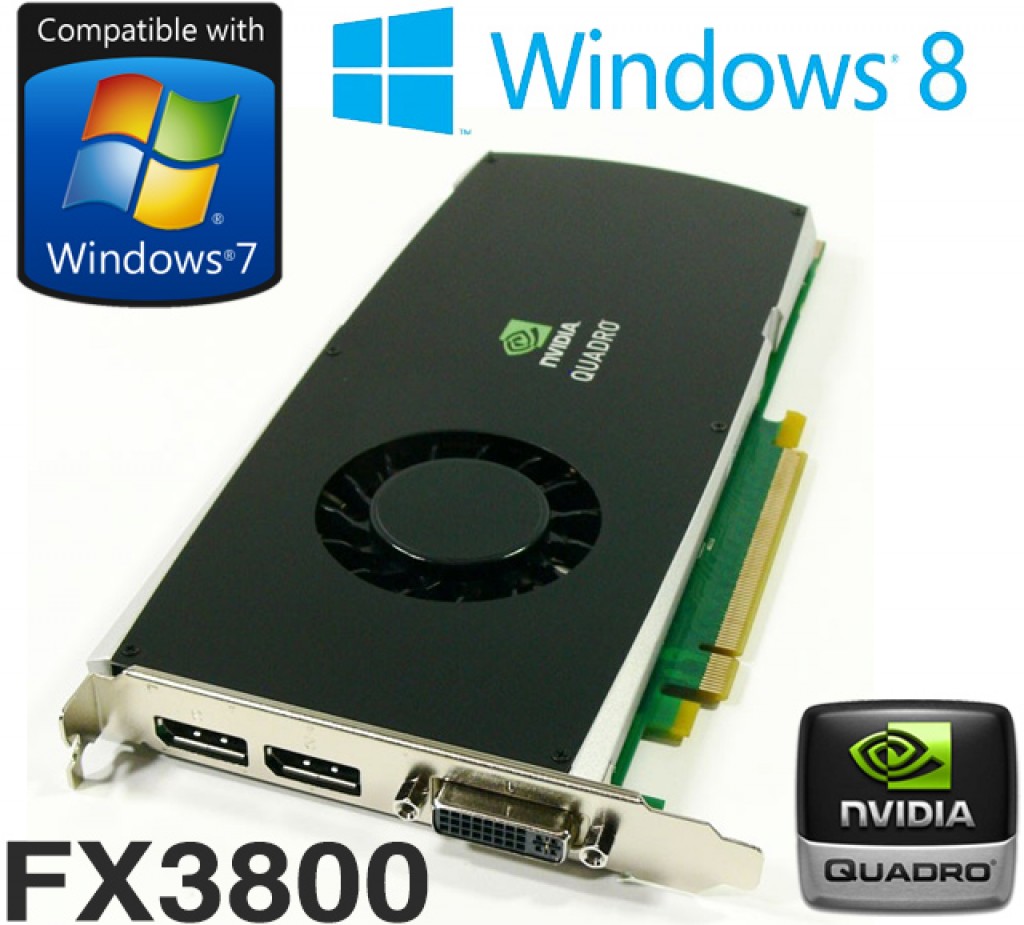 nVidia Quadro FX 3800 1GB DDR3 PCIE Dual DisplayPort DVI Graphics Card