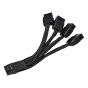 Nvidia 16-Pin 600W 12VHPWR to 4x 8-Pin PCIe Power Adapter Cable front view
