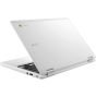 Acer Chromebook 11 CB3-132 white laptop rear angle view with lid partially open