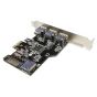 InLine 3+1 USB 3.0 Ports High Profile PCIe Expansion Card with SATA Power 76662I