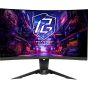 Illustration depicting ASRock 27" Curved Gaming Monitor - PG27QRT2A - QHD VA 180Hz HDMI, DisplayPort