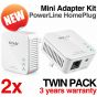 Tenda P200 200Mbps Homeplug AV Powerline Network Mini Adapter Twin Pack