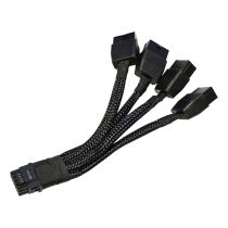 Nvidia 16-Pin 600W 12VHPWR to 4x 8-Pin PCIe Power Adapter Cable front view
