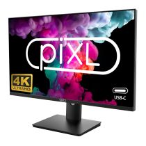 Illustration depicting piXL 27" Monitor - PX27UDH4K - 4K UHD IPS 60Hz HDMI, DisplayPort, USB-C