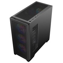 Genesis RTX 3090 i7 Gaming PC front RGB case view with tempered glass
