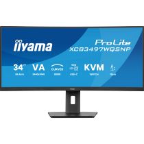 Illustration depicting iiyama 34" Curved Ultrawide Docking Monitor - XCB3497WQSNP-B1 - UWQHD VA 120Hz HDMI, DisplayPort, USB-C, RJ45