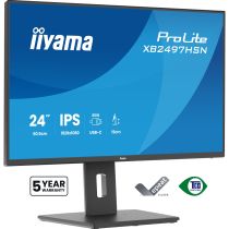 Illustration depicting iiyama 24" Docking Monitor - XB2497HSN-B1 - Full HD IPS HDMI, DisplayPort, USB-C, RJ45