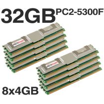 32GB (8x4GB) DDR2 PC2-5300F 667MHz ECC Fully Buffered SERVER MEMORY RAM HP DELL HYMP151F72CP4N3-Y5