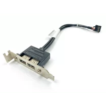 Lenovo ThinkCentre Low Profile PCI Bracket with 2x USB ports and cable P/N: 42Y8006, 41R3372