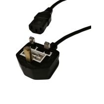 5M Non Standard UK Half Round Earth Pin PC Kettle Lead Power Cable C13 