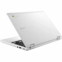 Acer Chromebook 11 CB3-132 white laptop rear angle view with lid partially open