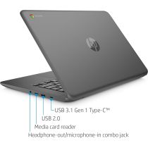 HP Chromebook 14-db0003na front view with lid open