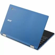 Acer Chromebook 11 CB3-132-11DC Stone Blue laptop open rear angle view