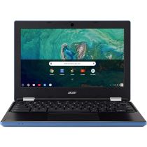 Acer Chromebook 11 CB3-132-C62B Stone Blue laptop open rear angle view