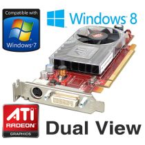 Illustration depicting ATi Radeon HD 3450 256MB DMS-59 PCI-e Dual View Low Profile Video Card Y103D : MicroDream.co.uk