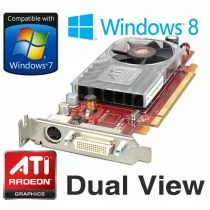 Illustration depicting ATi Radeon HD 3450 256MB DMS-59 PCI-e Dual View Low Profile Video Card Y103D : MicroDream.co.uk
