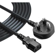 Illustration depicting 10M Kettle Lead Power Cable 3 Pin UK Plug PC Monitor TV C13 Cord 10 Metre : MicroDream.co.uk