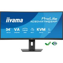 Illustration depicting iiyama 34" Curved Ultrawide Docking Monitor - XCB3497WQSNP-B1 - UWQHD VA 120Hz HDMI, DisplayPort, USB-C, RJ45