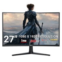 Illustration depicting piXL 27" Curved Gaming Monitor - PX27CC301B - Full HD 240Hz HDMI, DisplayPort