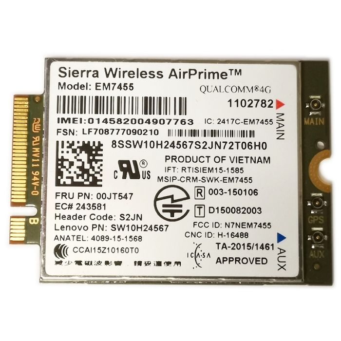 Sierra Wireless AirPrime EM7455 WWAN 4G LTE Mobile Card Lenovo 00JT547