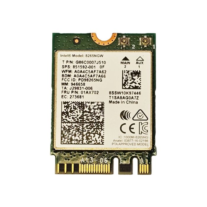 Intel 8265NGW Dual Band Wireless Wi-Fi Card G86C0007J510 01AX702