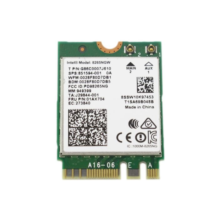 Intel 8265NGW Dual Band WiFi M.2 Card 01AX704