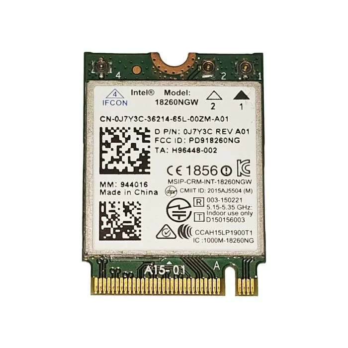Intel 18260NGW Dual Band WiFi NGFF M2 Card 0J7Y3C