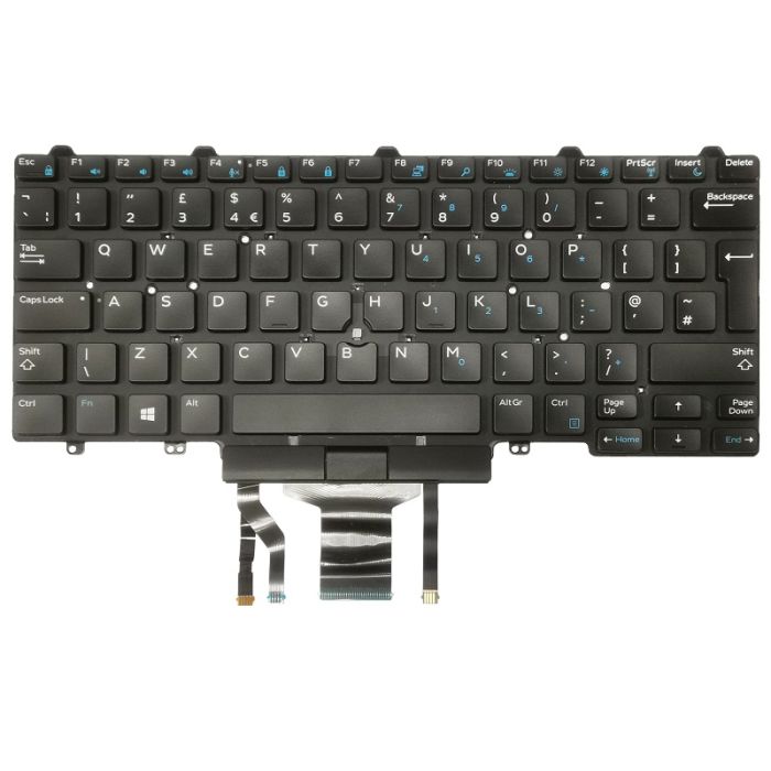 Dell Latitude E7470 ISO UK Layout QWERTY Keyboard 0K9V28 PK1313D4B12