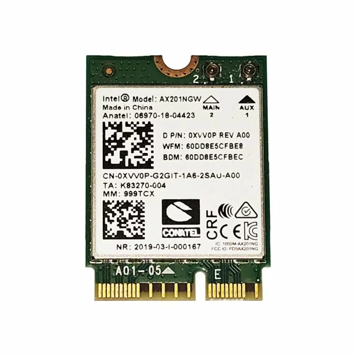 Intel AX201NGW WiFi NGFF M2 Card 0XVV0P