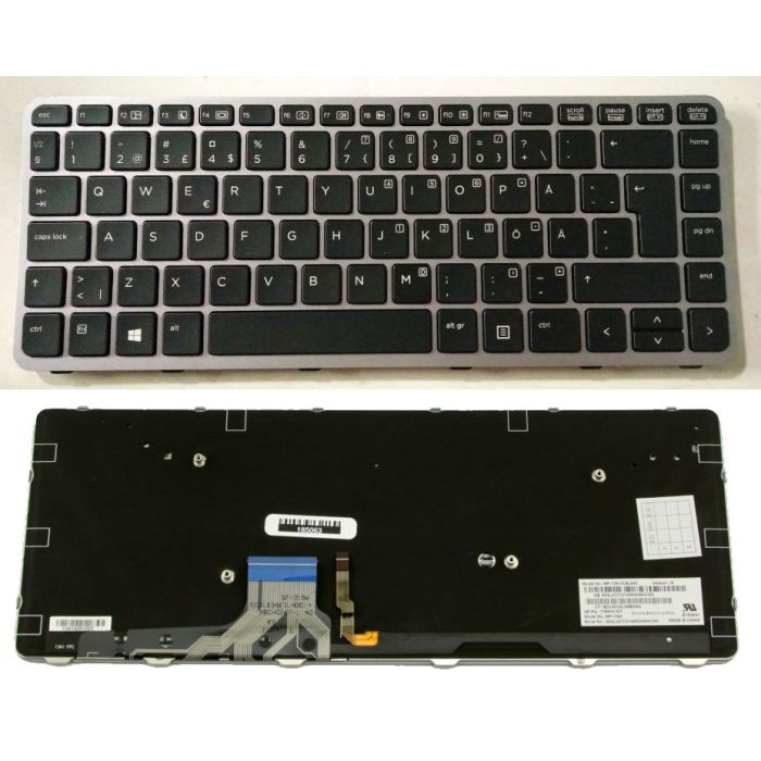 HP EliteBook Folio 1040 G1/G2 Sweden/Finland Backlit Keyboard 739563-B71