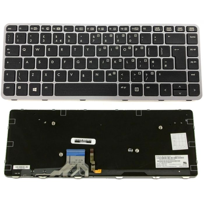 HP EliteBook Folio 1040 G1/G2 UK QWERTY Backlit Keyboard Reprinted 739563-031