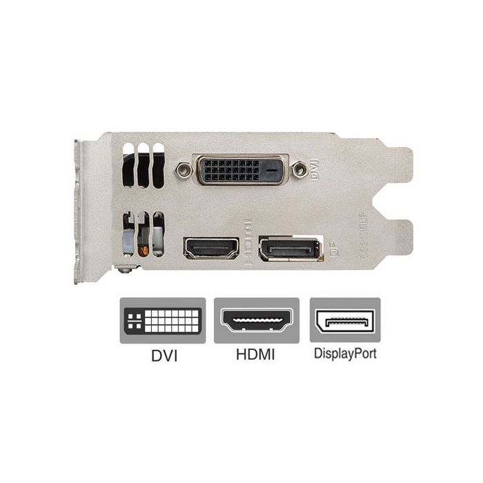 GTX 1050 Low Profile DVI HDMI DisplayPort Bracket for Video Graphics Card