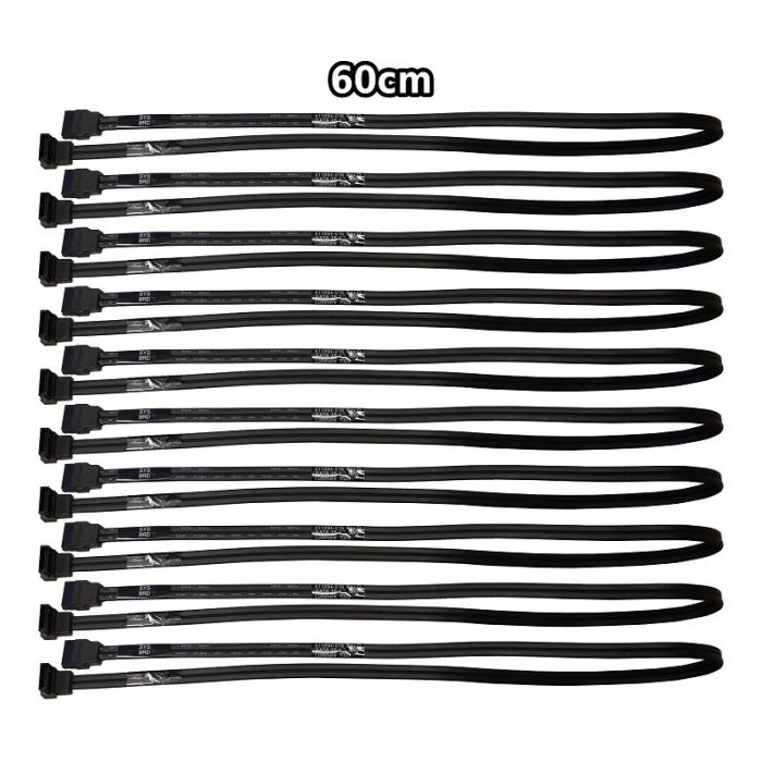 Job Lot of 10 x SATA 60CM Straight to Right Angle Cables 611894-016