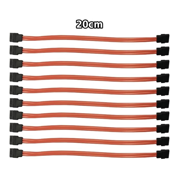 Job Lot of 10 x SATA Serial ATA 20CM Straight Orange Cables MD713