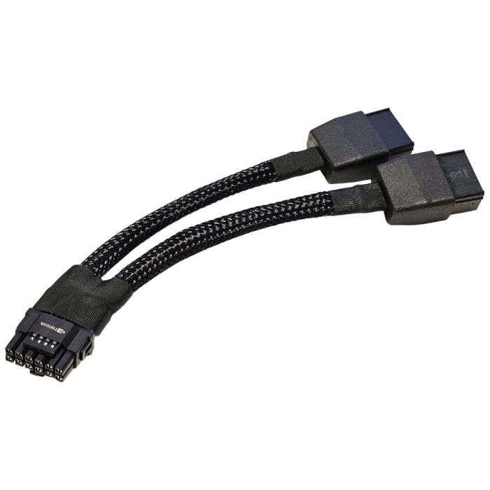 Nvidia 16-Pin 300W 12V 2x6 to 2x 8-Pin PCIe Power Adapter Cable front view
