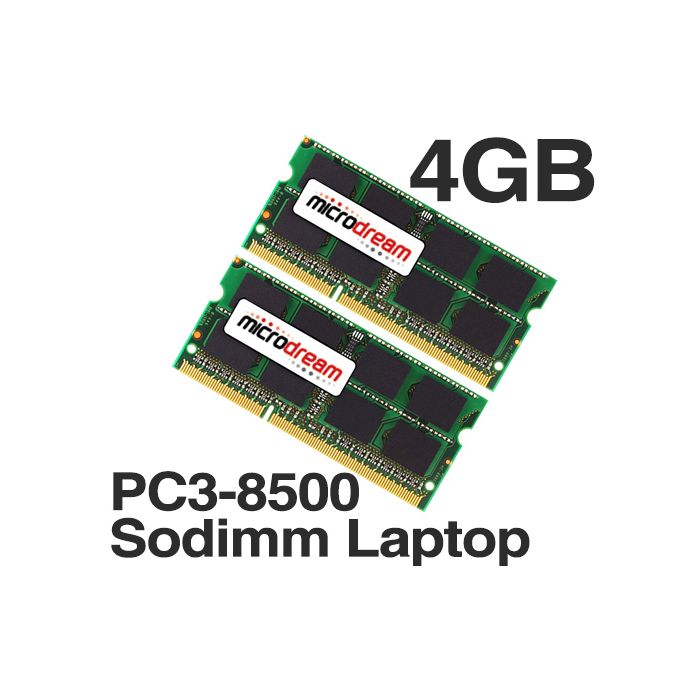 4GB (2x2GB) PC3-8500 1066MHz 204Pin DDR3 Sodimm Laptop Memory RAM