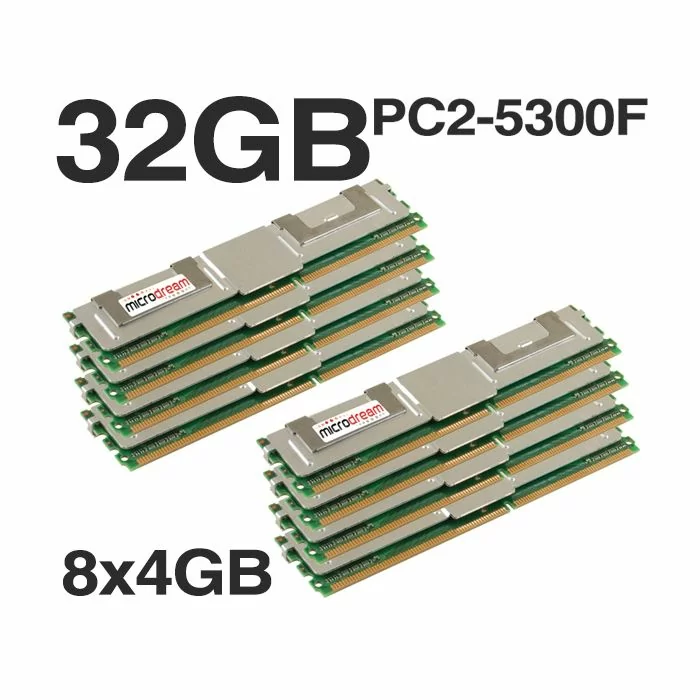 32GB (8x4GB) DDR2 PC2-5300F 667MHz ECC Fully Buffered SERVER MEMORY RAM HP DELL