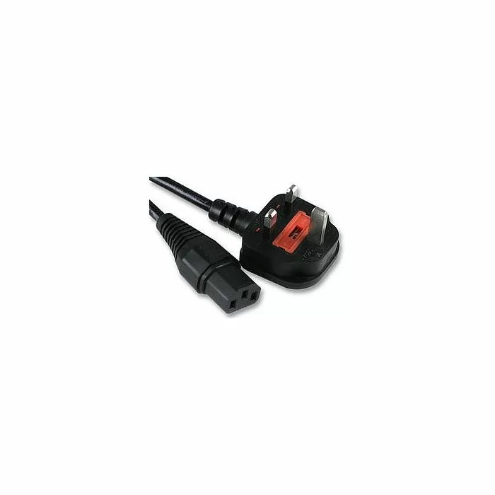 UK Power Lead for Computers, Monitors, Kettle Type, 1.8 Metre, Black