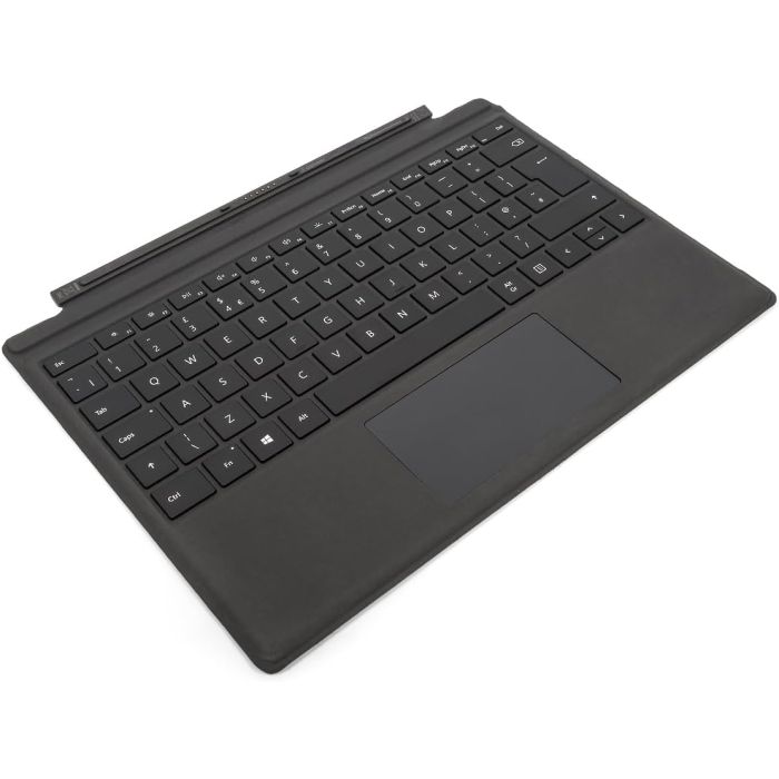 Microsoft Surface Pro Type Cover black QWERTY English keyboard angled view