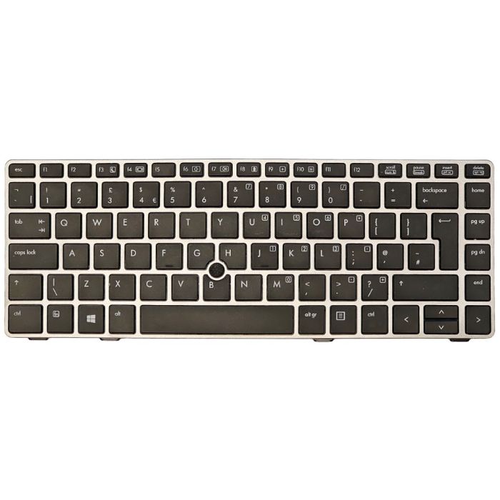 • HP EliteBook 8460p UK QWERTY Keyboard 702651-031 front view
