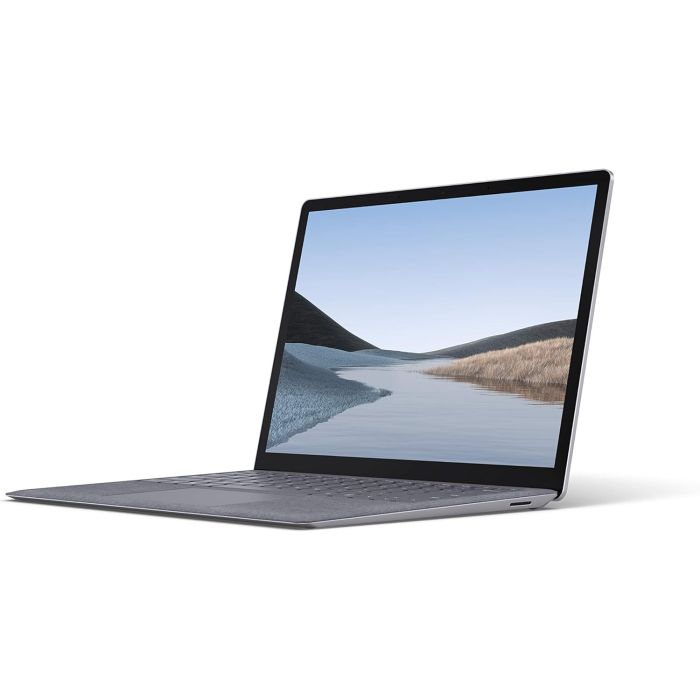 Microsoft Surface Laptop 3 13.5-inch Platinum – front angle view with PixelSense display