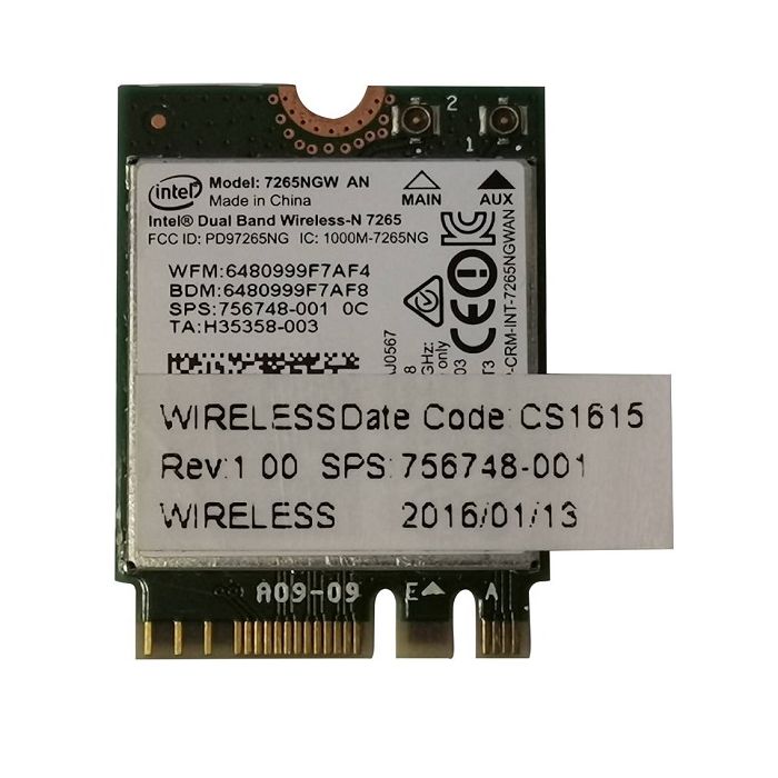 HP Intel 7265 7265NGW AN NGFF Dual Band Wireless-AC 756748-001 756749-001