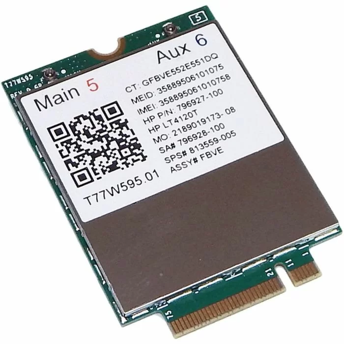 Illustration depicting HP LT4120 T77W595.00 NGFF 4G LTE WWAN Mobile Card 800870-001 796927-001 : MicroDream.co.uk