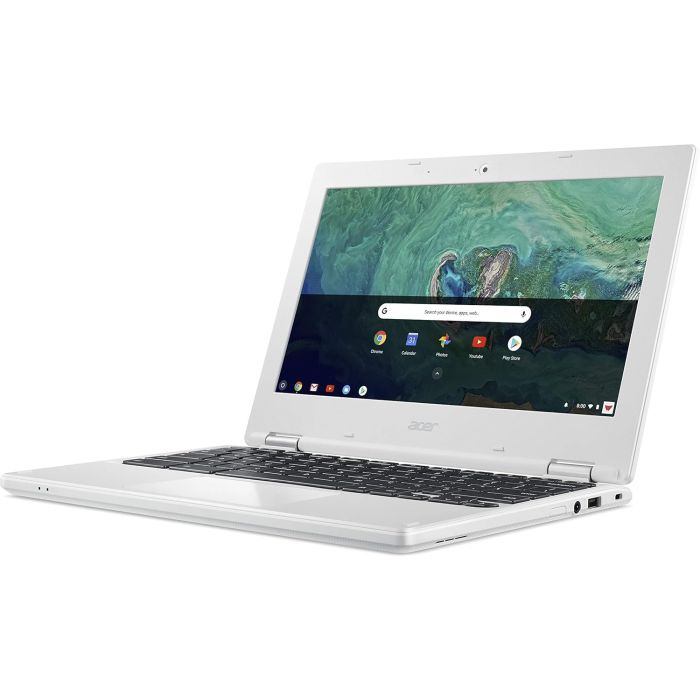 Acer Chromebook 11 CB3-132 white laptop open front view showing 11.6 inch HD display