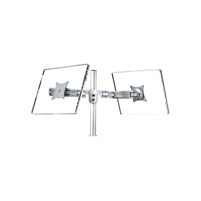 Aspect Double Pole Silver Monitor Arm With Bolt Through Fixing Kit