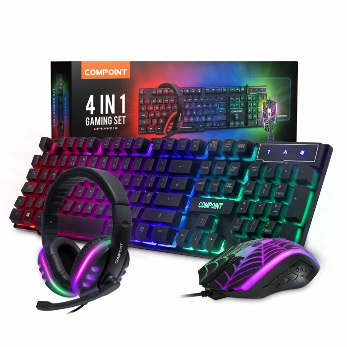 4 in 1 Gaming Set: RGB Q-Keyboard, LED Mouse, Gaming Headset, Non-Slip Mouse Pad