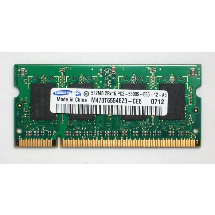 512MB DDR2 667MHz PC2-5300 SODIMM 200pin Laptop Memory Samsung M470T6554EZ3-CE6