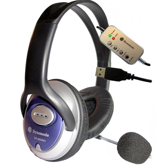 Dynamode DH-660 USB Headset with Remote and Microphone
